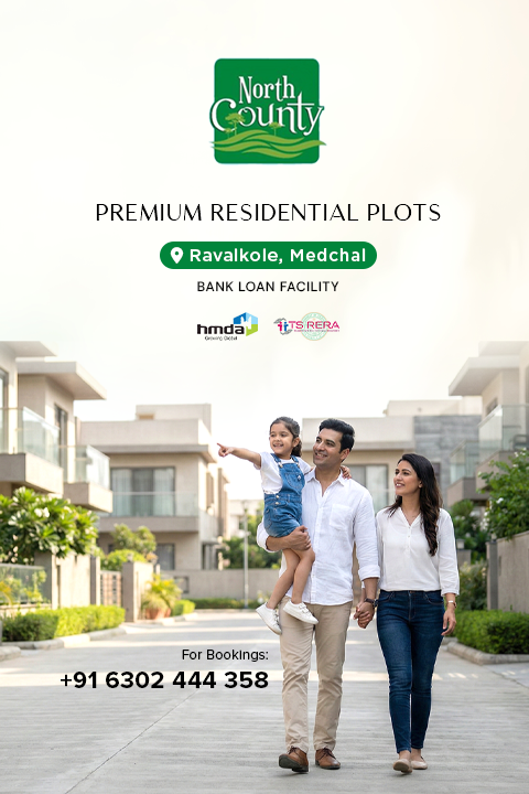 North County - Open Plots for sale at Medchal with bank loan facility